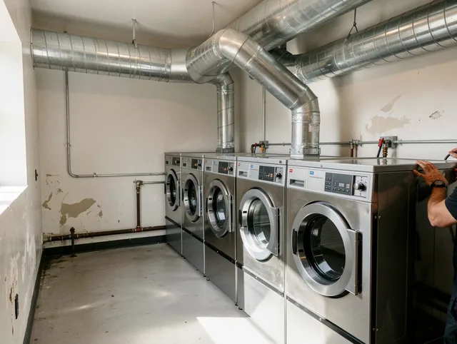 Yorba Linda Dryer Vent Cleaning team performing large-scale commercial dryer vent cleaning in Yorba Linda